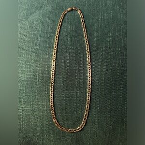 14kt vintage estate anchor link necklace 16” solid gold not hollow
